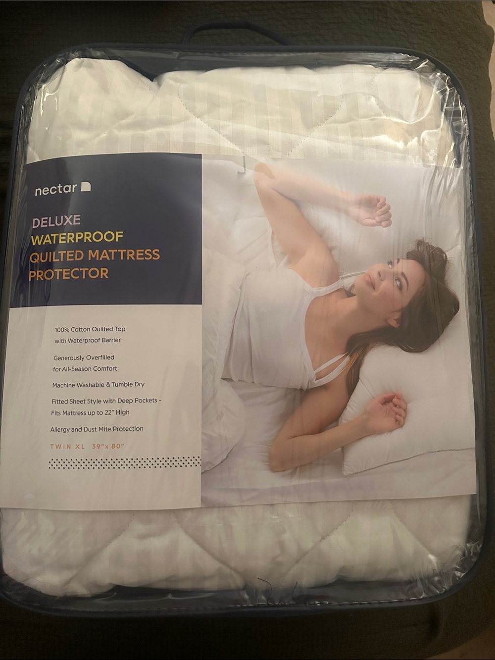 Nectar Deluxe Quilted Waterproof Mattress Protector - White